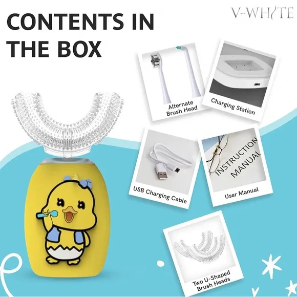 Kids Ultrasonic Electric U-Shaped Toothbrush For Teeth - 360° Mouth Cleansing - Picture 5 of 9